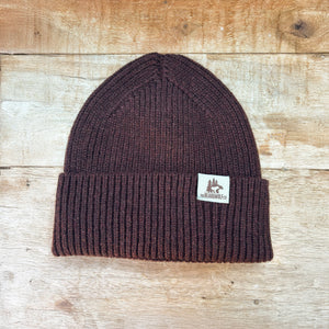 Bear&Wolf British Made Lambswool Beanie in Heather Moor
